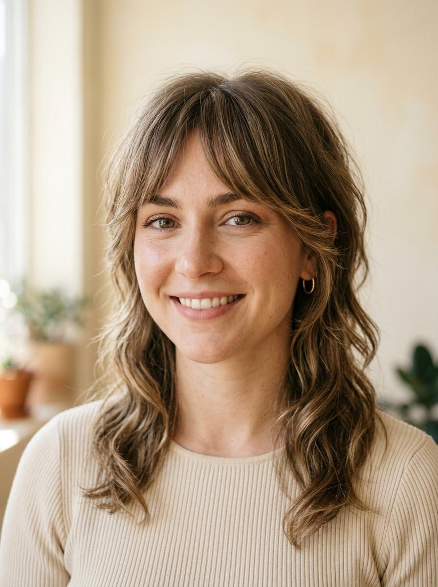 Mullet mit Curtain Bangs - Mullet für Frauen